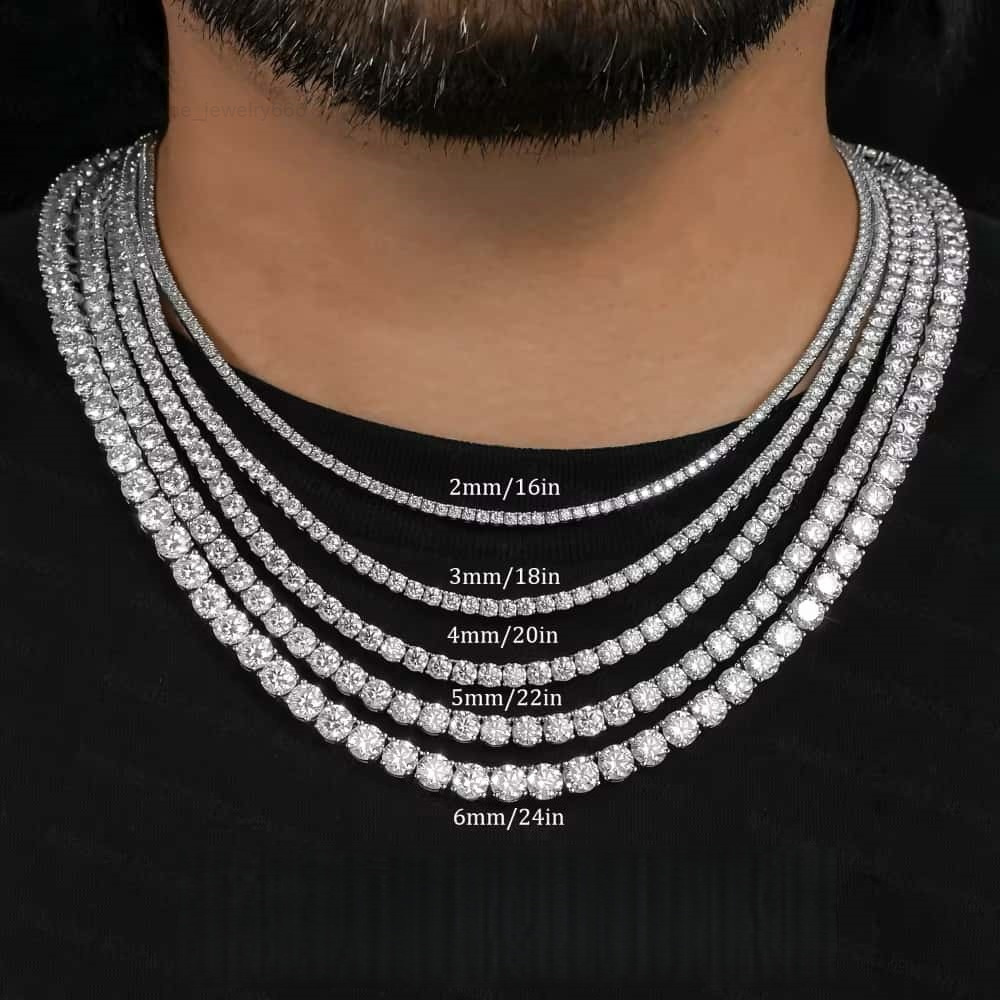 Customized Trend HighEnd 925 Sterling Silver VVSGrade Moissanite Cuban Necklace Sparkling Star Design