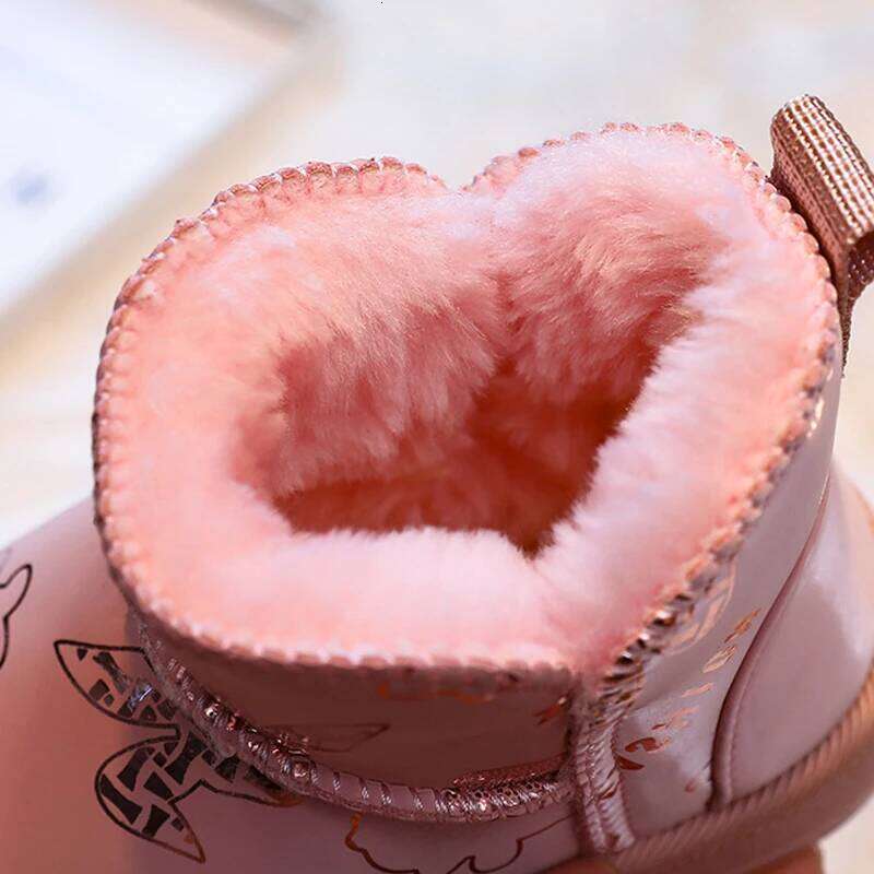 2025 New Kids Fashion Print Snow Boys Girls Warm Plus Cashmere Lined Non-slip Outdoor Shoes Children's Casual Boots