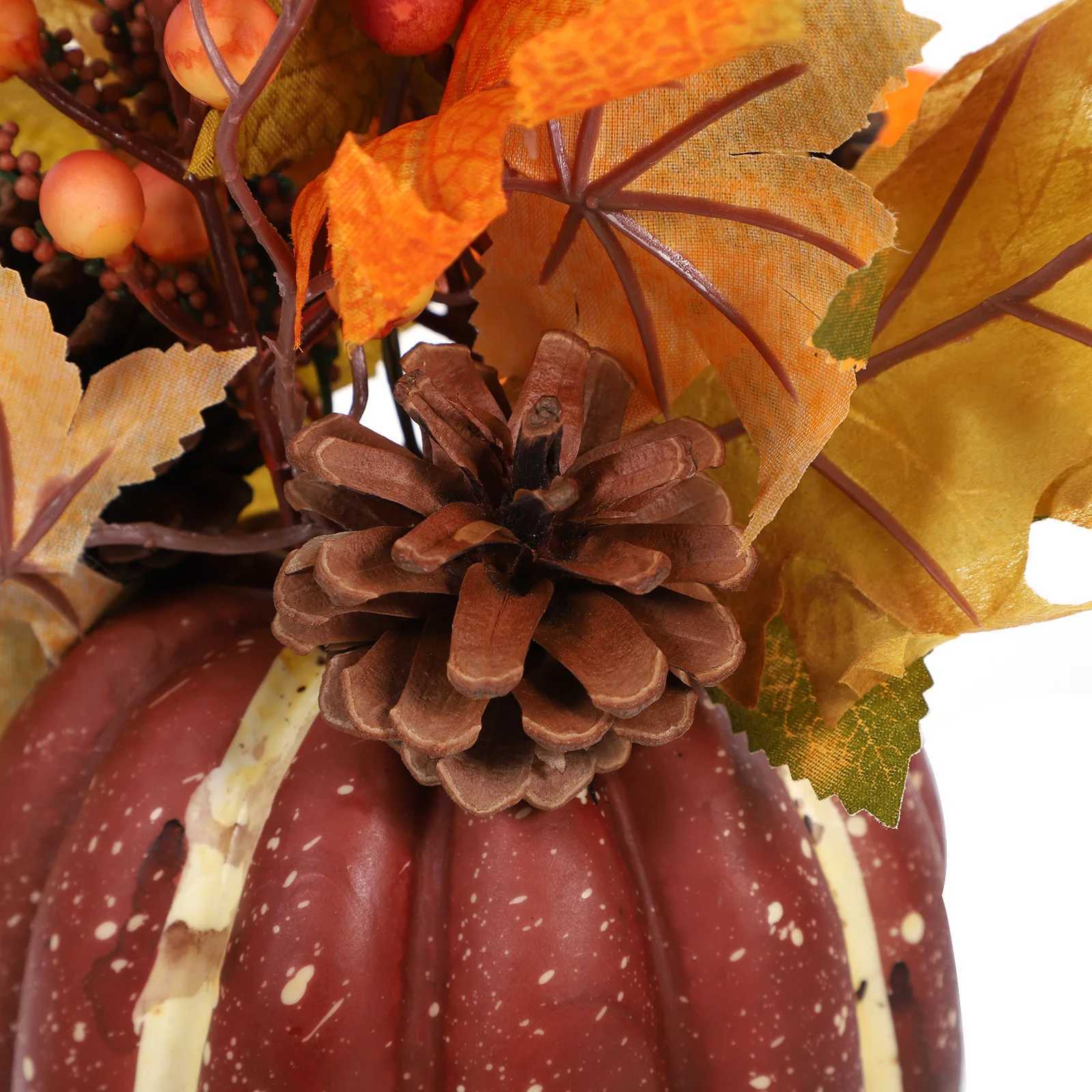 Maple Leaf Pumpkin Ornament Christmas Decor Outdoor Table Adornment Foam Bipeltate C250919