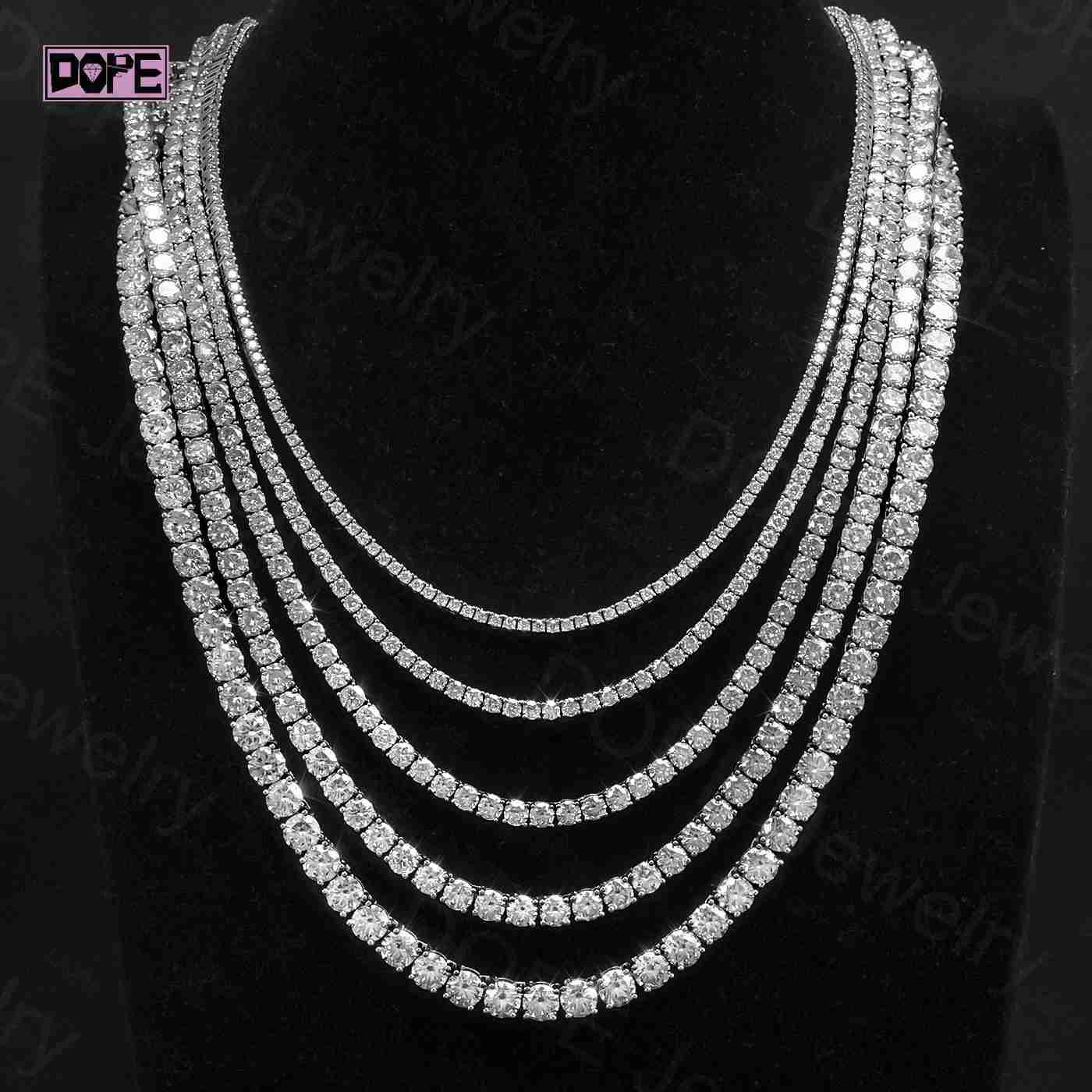 Elegant 2mm 3mm Tennis Chain 925 Silver VVS Iced Out Lab Grown Diamond IGI Lab Diamond Tennis Chain