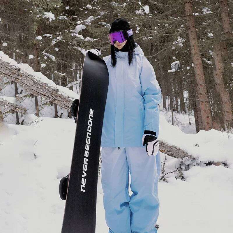 New Ski Suit 2025 Women Winter Loose Windproof Waterproof Snowboarding Skiing Pants Clothes Sets Men Gradient Outdoor Snow Suits
