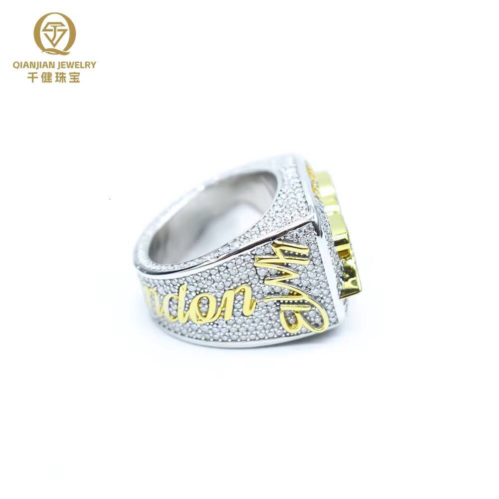Fashion Style Pass Diamond Tester Hip Hop Ring 925 Sterling Silver Gold Plated Moissanite Diamond Rings for Men