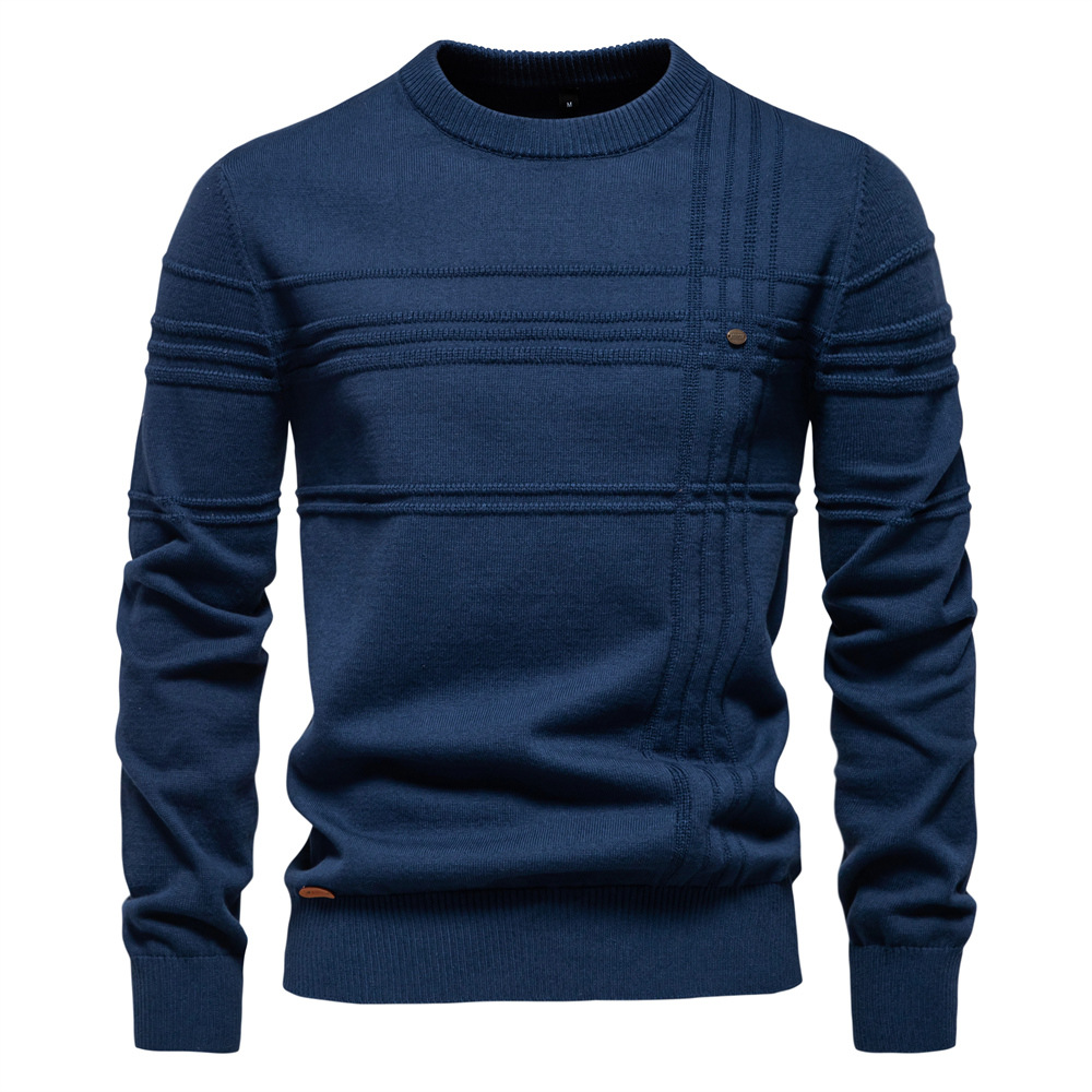 Luxury Men's Sweater 2025 Autumn Winter New Round Neck Pullover High Quality OEM Men's Apparel Solid Color Knitwear European Sizes: S - 2XL