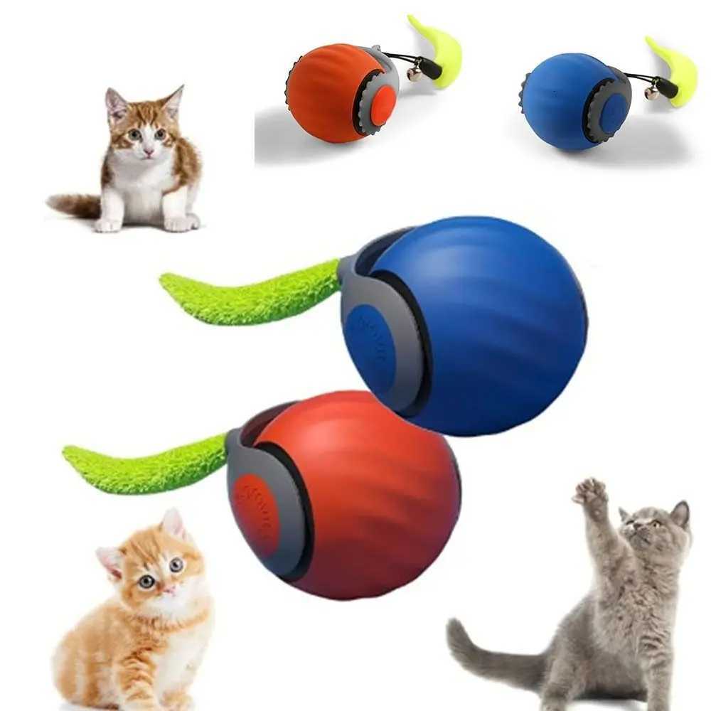 Gravity Sensor Cat Interactive Ball Automatic Moving Flexible Pet Toy Ball with Faux Tail Silicone Jumping Rolling Ball Training X250918