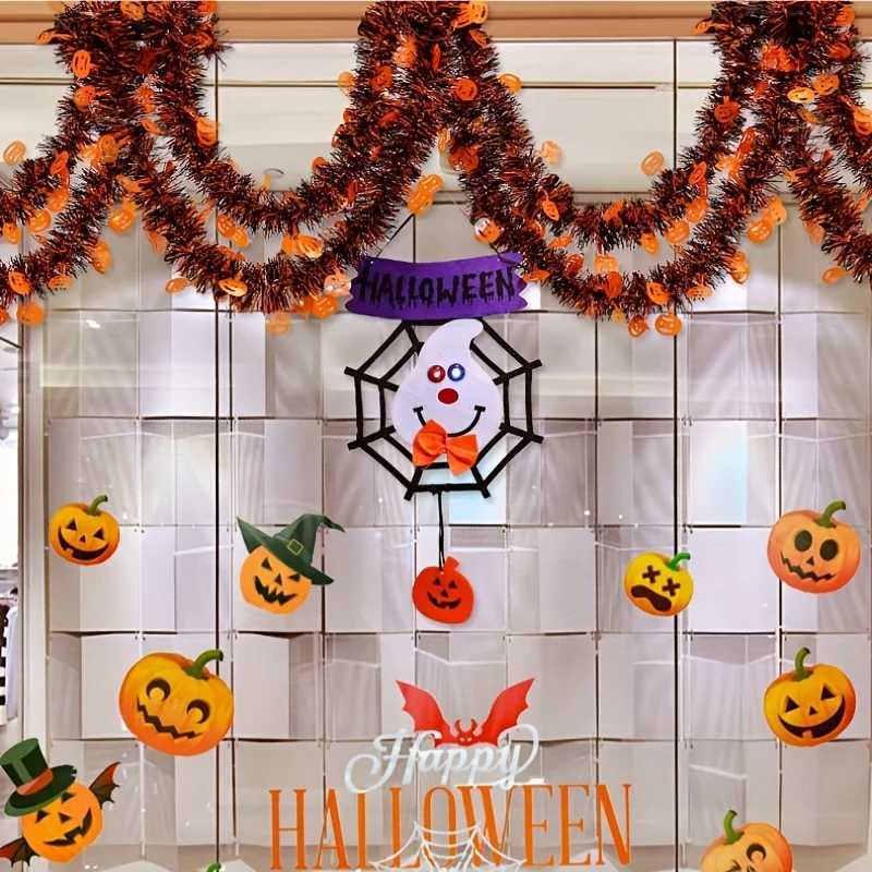 1pc 787in Halloween Decorative Streamers Festival Garland Pumpkin and Spider Theme Decor for Halloween and Christmas Parties C250919