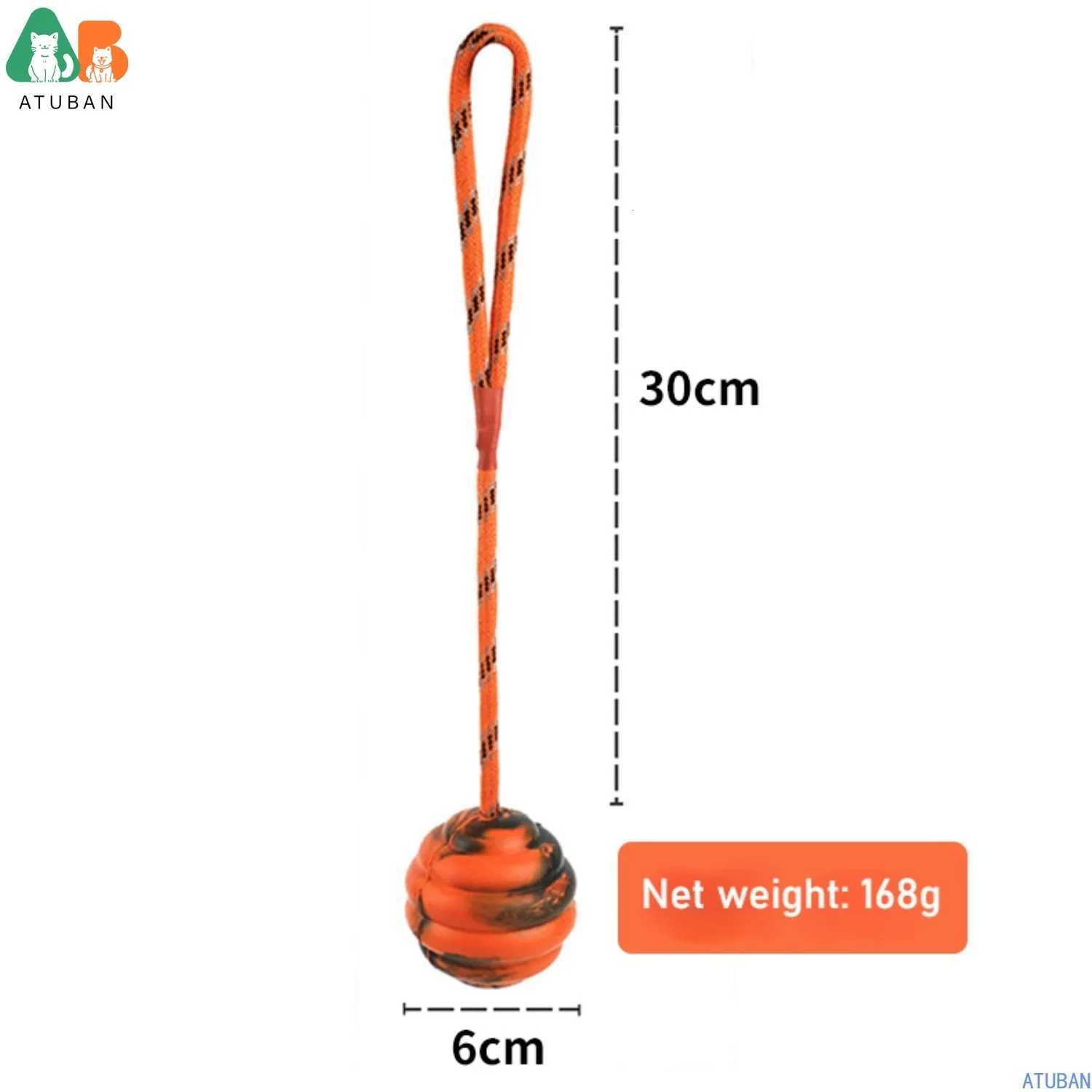 ATUBAN Durable Natural Rubber Ball on a RopePerfect Dog Training Medium Size Dog Toy for Fetch Catch Throw and Tug War Plays X250918