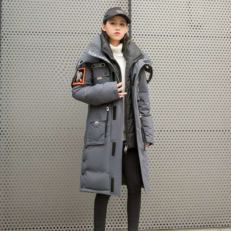 Couple Top quality X-Long Men New Tide Brand Winter White Duck Jacket Cold Proof Women Hooded Down Coat parkas