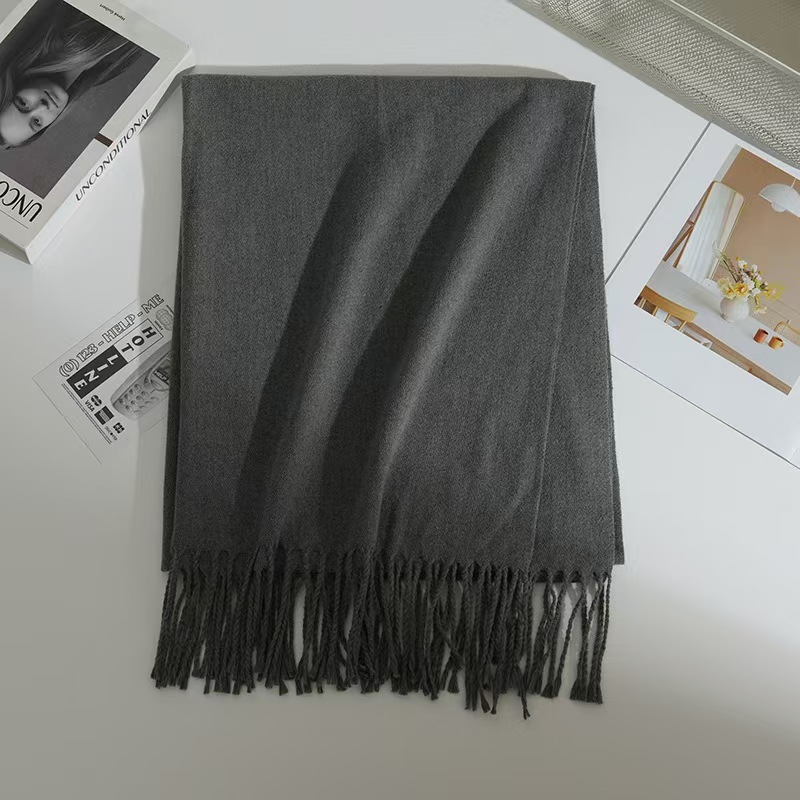T1782 New Style Solid Color Cashmere Scarf for Women, Autumn/Winter, Korean Style, Versatile, Thick and Warm, Neck Warmer/Shawl