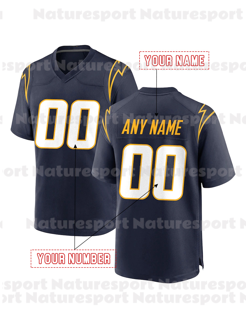 Custom 2025 Alternate football jerseys Ladd 15 McConkey Justin Herbert Derwin James Jr. Quentin Johnston Joe Alt