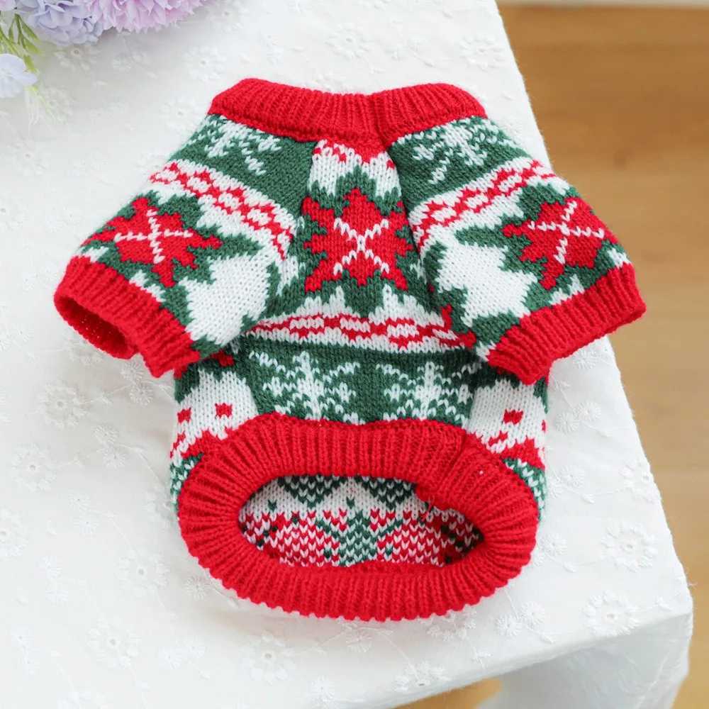 Dress Up Cartoon Pattern Pet Christmas Sweater Warm Soft Dog Snowflake Sweater Cat Elk Knitwear Autumn and Winter S25911