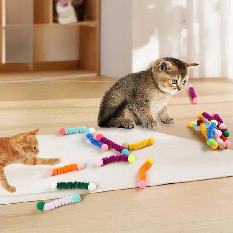 6Pcs Cat Spring Toys Interactive Pet Toys for Cats Colorful Random Color Cat Teaser Toy Biteresistant Kitten Toys X250918