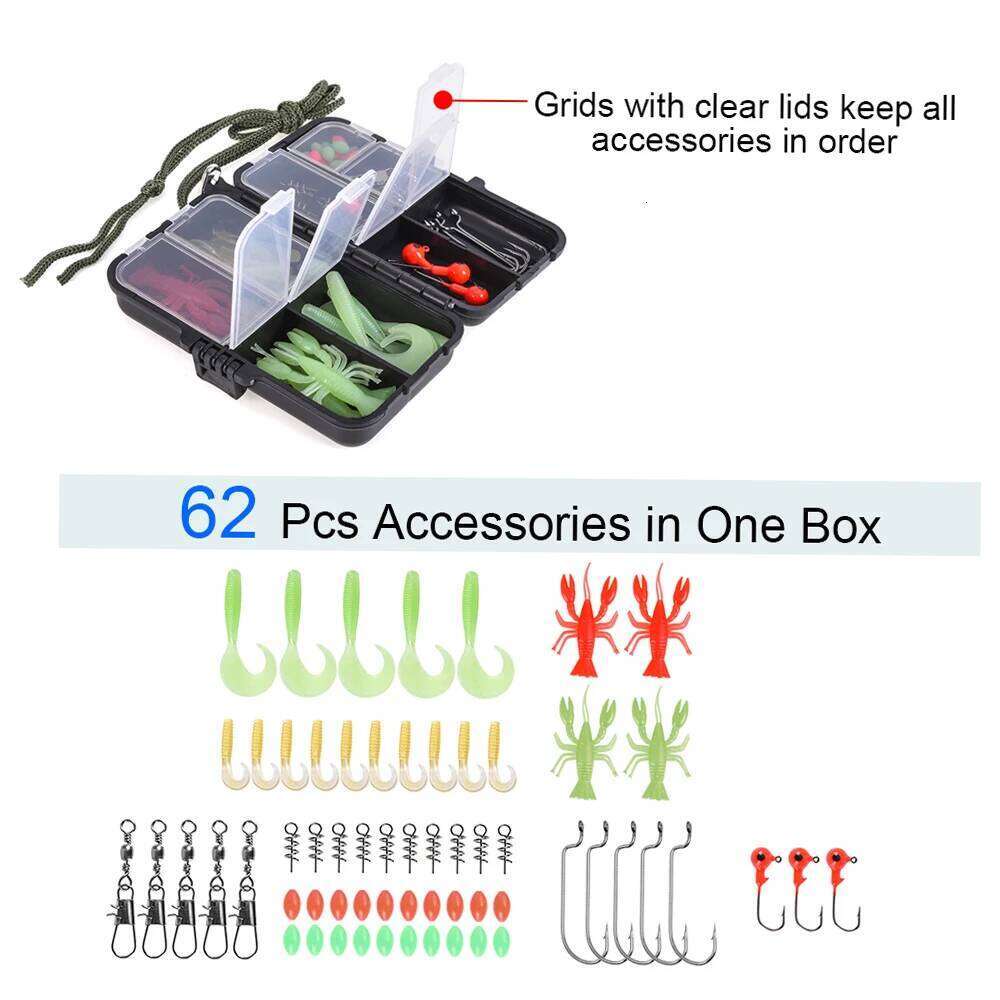 Fishing Set With 1.5-Meter Telescopic Fishing Rod Reel Set, Including Hook, Soft Bait, Bucket, And Rotating St