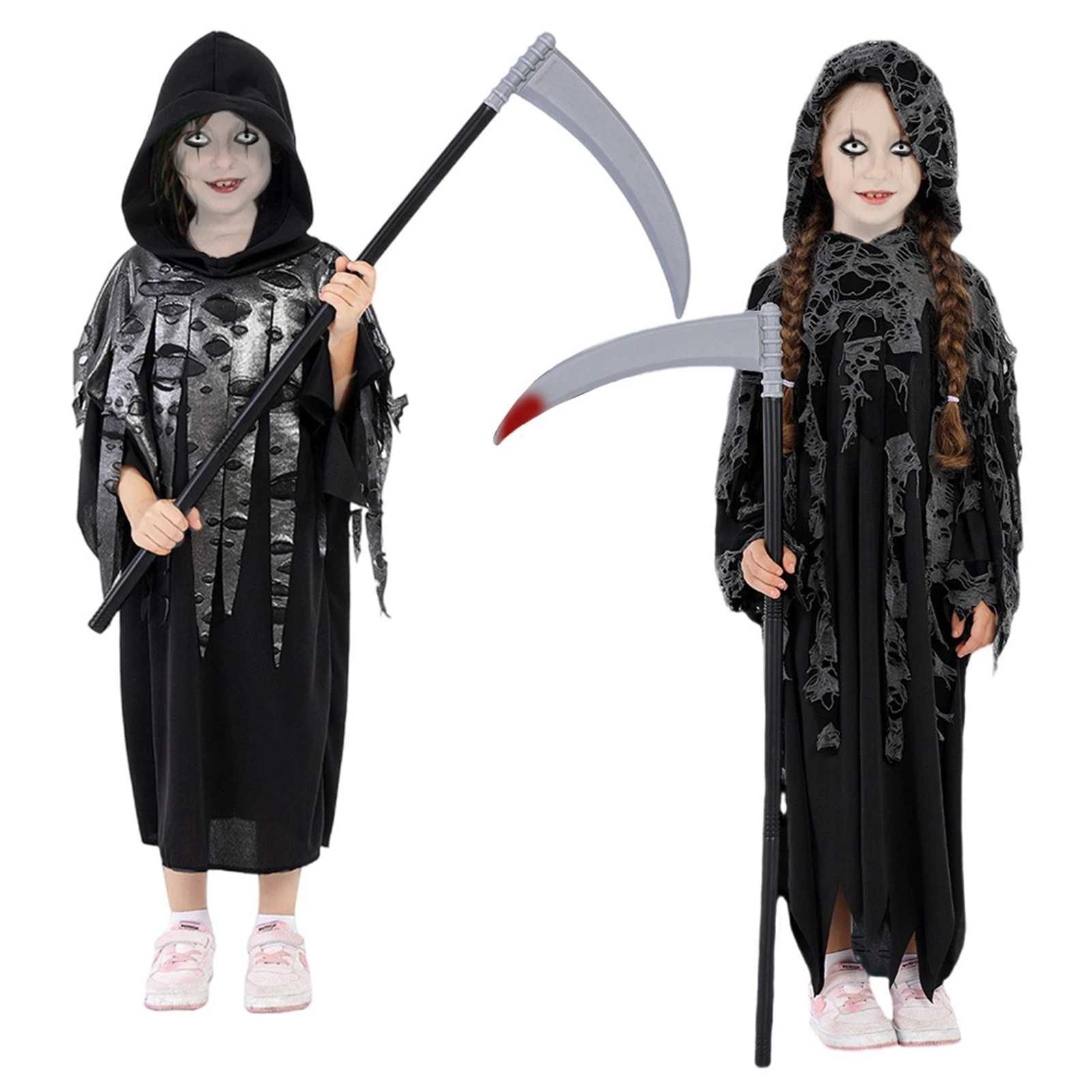 Grim Reaper Cosplay Costume Grim Reaper Black Cloak Sickle Prop Halloween Costume Carnival Party Holiday Gifts L250918