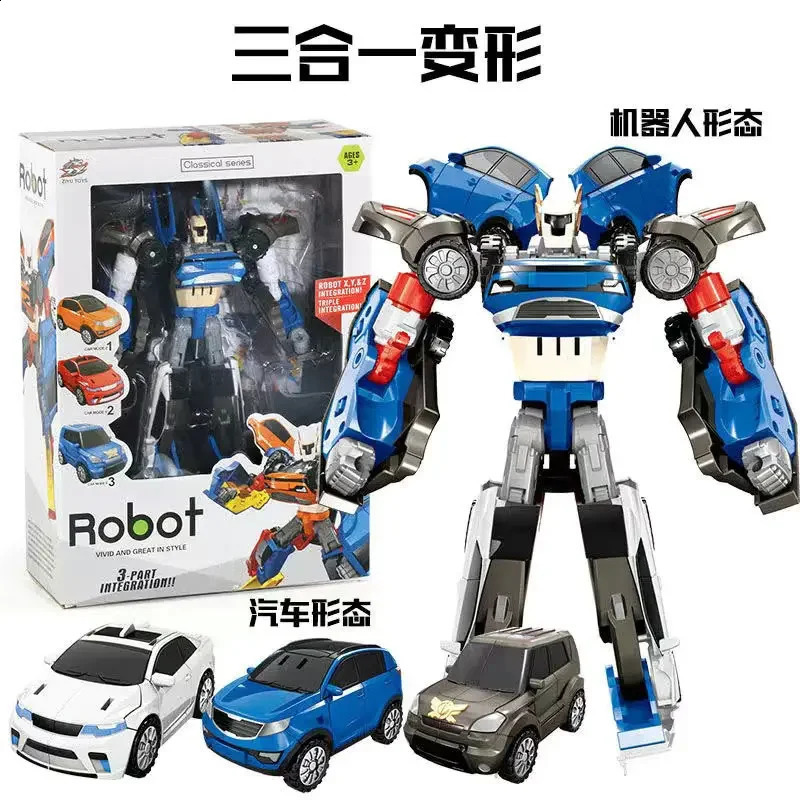 3 In 1 Tobots Transformation Robot Korea 2 In 1 Cartoon Brothers Anime Deformation Car Airplane Toys for Child Christmas Gift 250918CJ