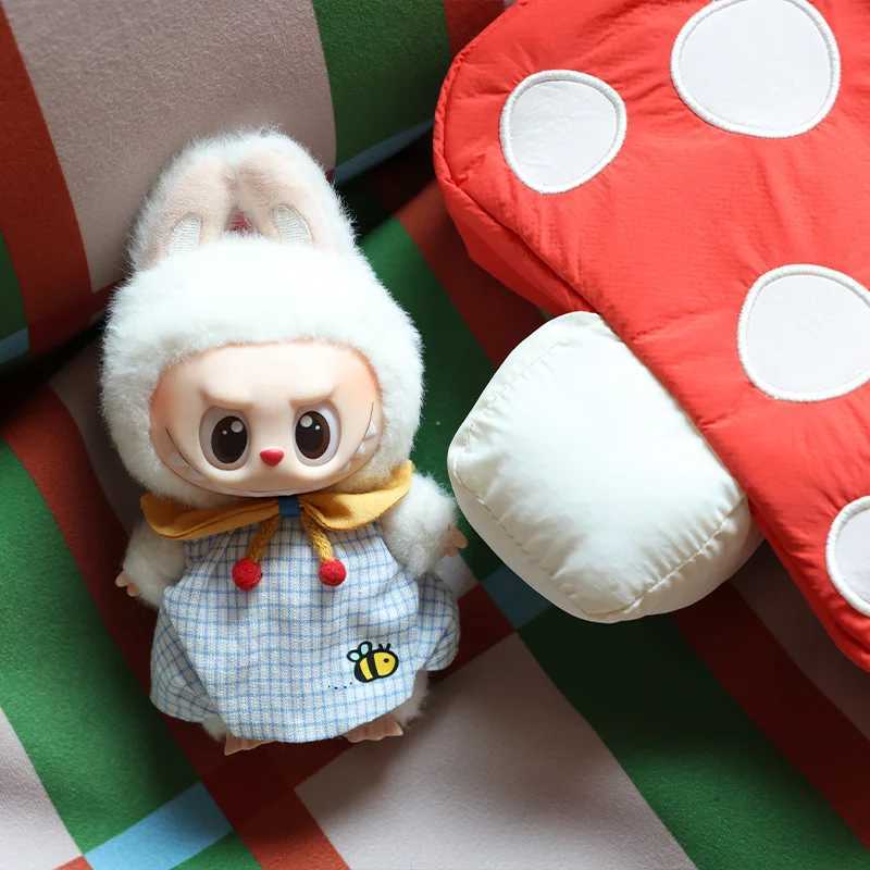 Cute Mini Plush bee DollS Clothes Outfit Only Clothing Accessories For 17cm Labubu Dolls Sweater Hoodie Clothing DIY Kids Gifts C250919