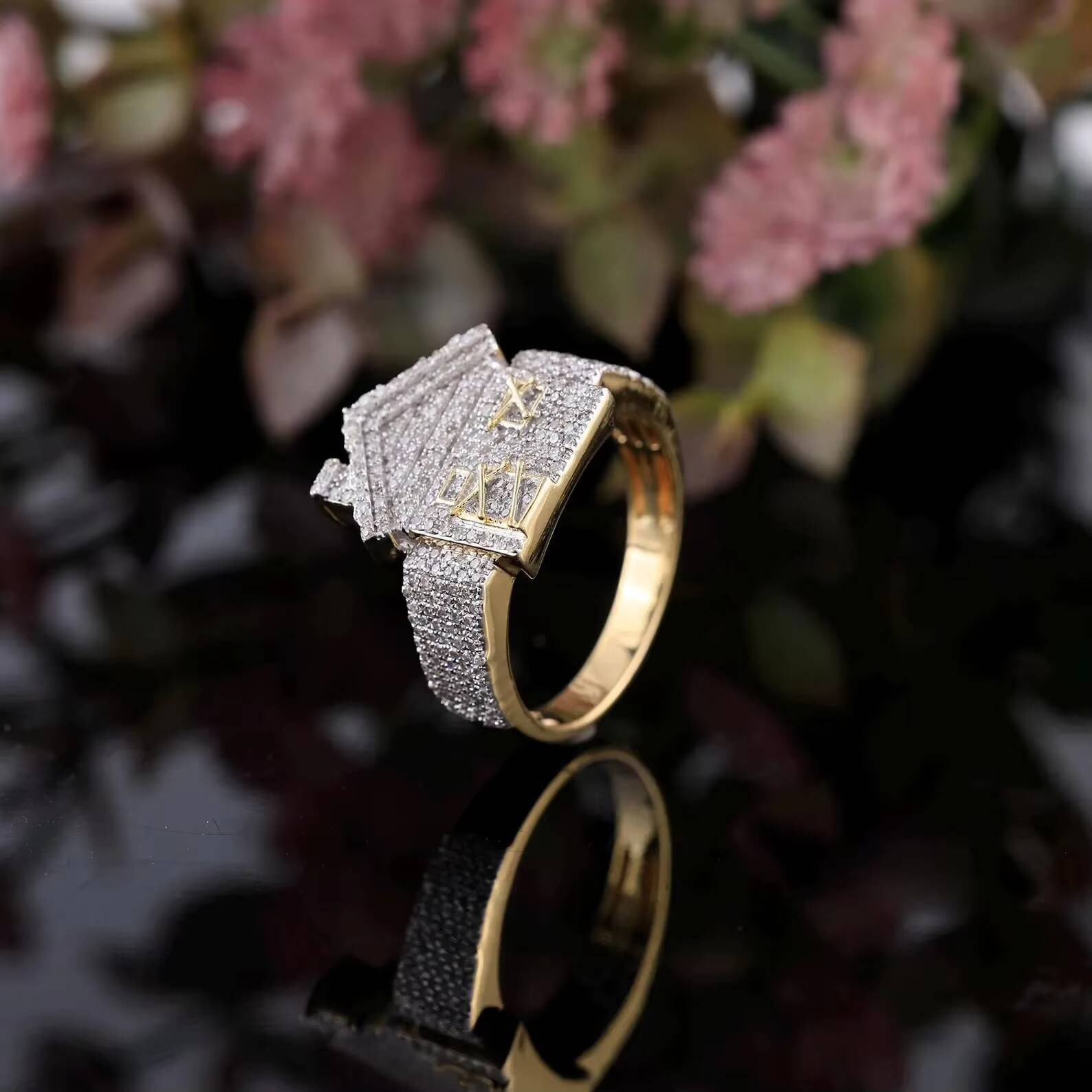 Trendy Design Round Brilliant Cut Moissanite Diamond Home Design Customized Hip Hop Style Iced Out Ring For Party from India