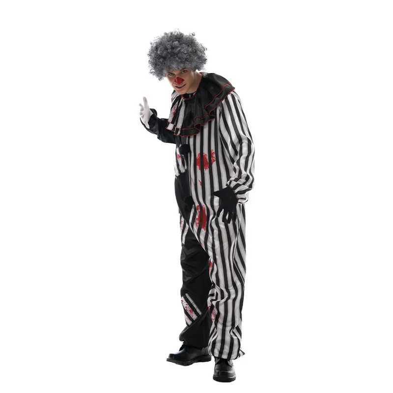2025ay Halloween Costume Vintage Mens Bloody Killer Clown Carnival Easter Purim Fancy Dress L250918