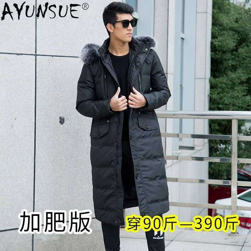 AYUNSUE Down Jacket Men's Clothing Winter Coat Men Thick Parkas Big Fox Fur Collar Clothes 5XL 8XL Large Size Jackets Ropa LXR