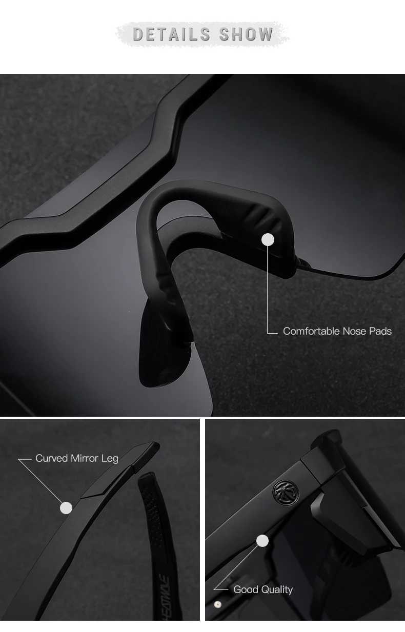 NEW High quality luxury Heat Wave brand sunglasses square Conjoined ns cycling Women men sun glasses UV400 Y250919