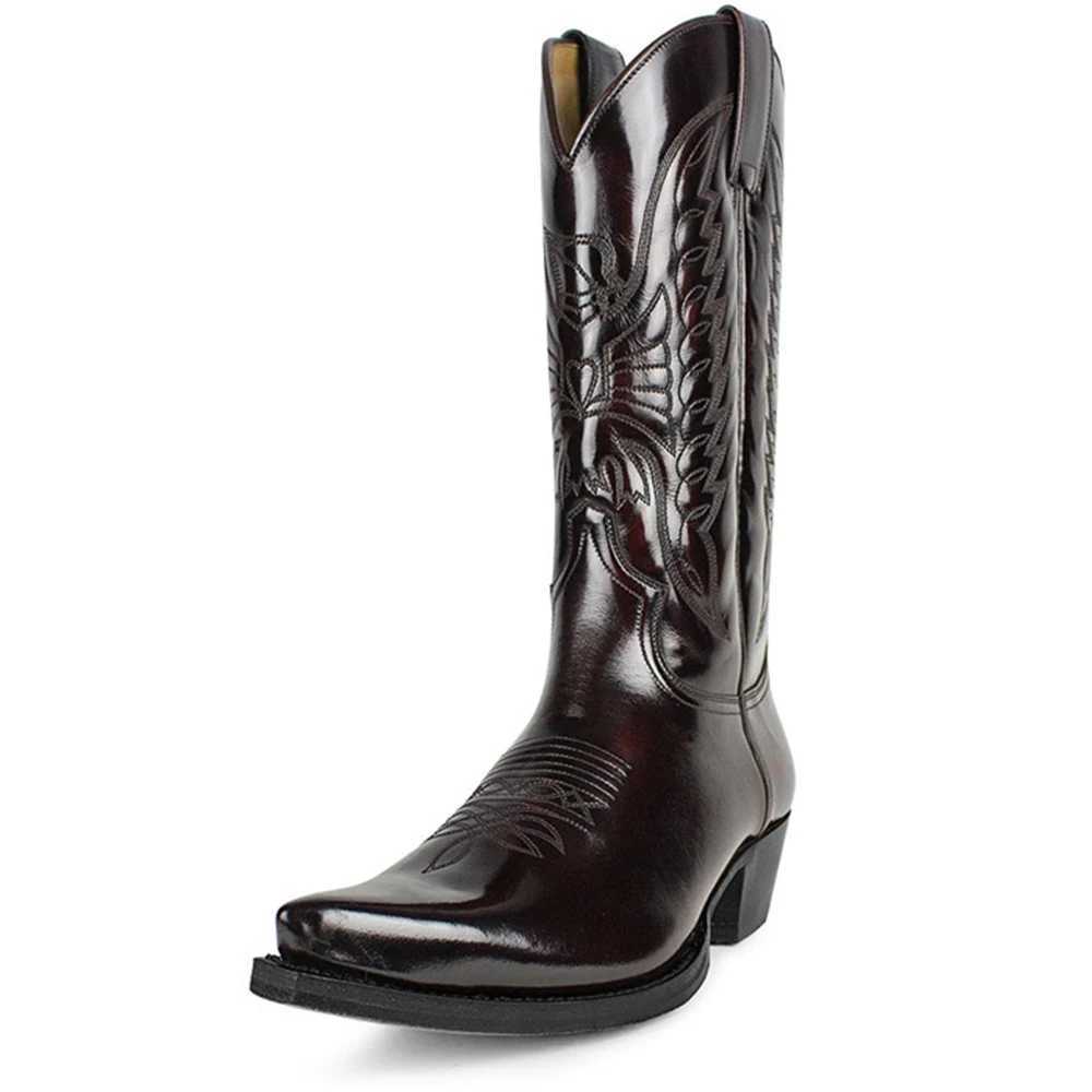 Men Western Cowboy Boots Winter Leather Shoes Embroidered High Boots Couple Shoes Lightweight Comfortable Plus Size 3548 W250919