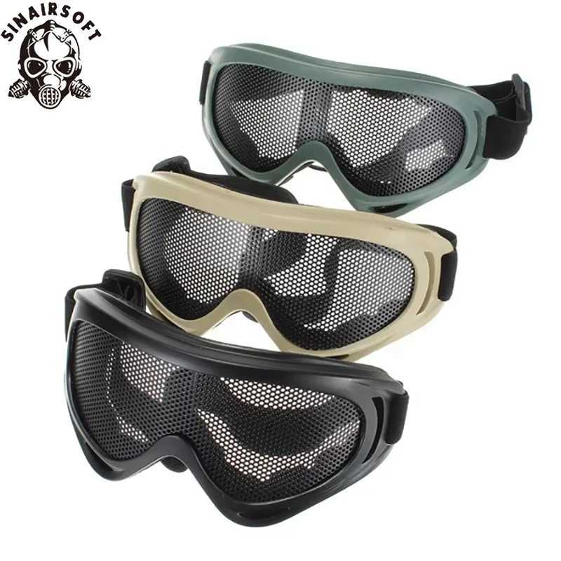 SINAIRSOFT Outdoor Tactical Eye Protection Metal Mesh Glasses Camping Hunting Airsoft Shooting Safety Goggle Eyewear J250919