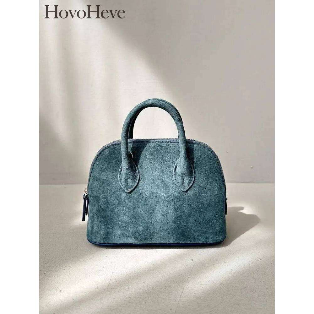 Designer Bag Luxury Bag Vintage Women Suede Cowskin Genuine Leather Bag Designer Shell Tote Handbag Elegant Office Ladies Single Shoulder Crossbody Ba