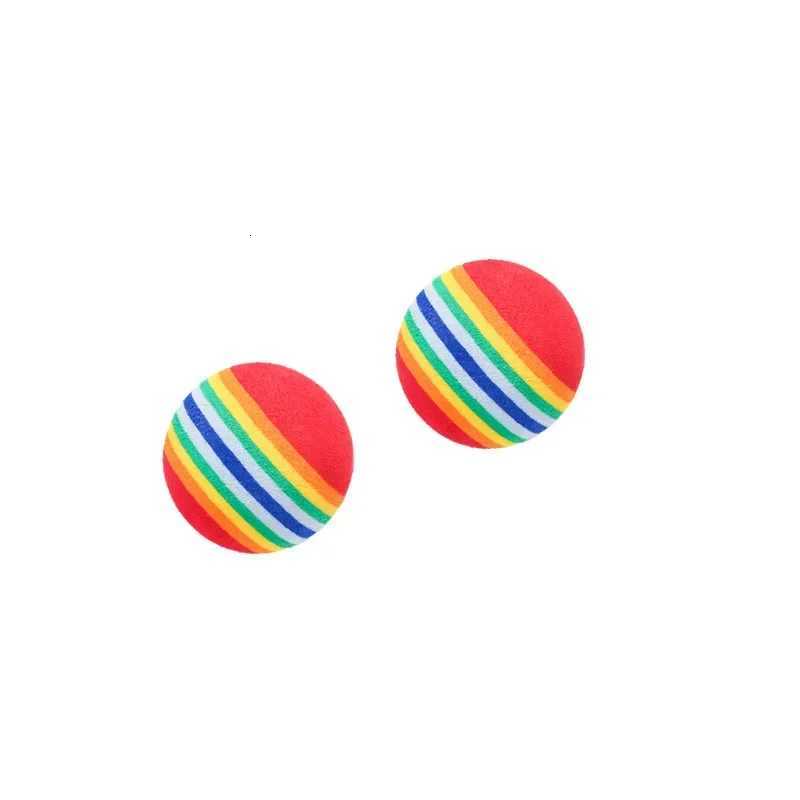 10PCS Rainbow Cat Toys Ball Interactive Cat Dog Play Chewing Rattle Scratch Ball Training Balls Pet Toys Supplies X250918