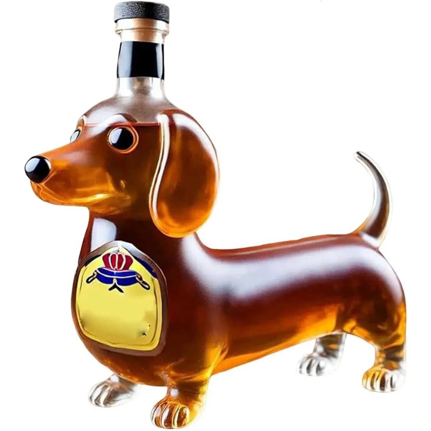 Dachshund 3D Whiskey Decanter sculpted glass wiener dog bar office decor Z250919