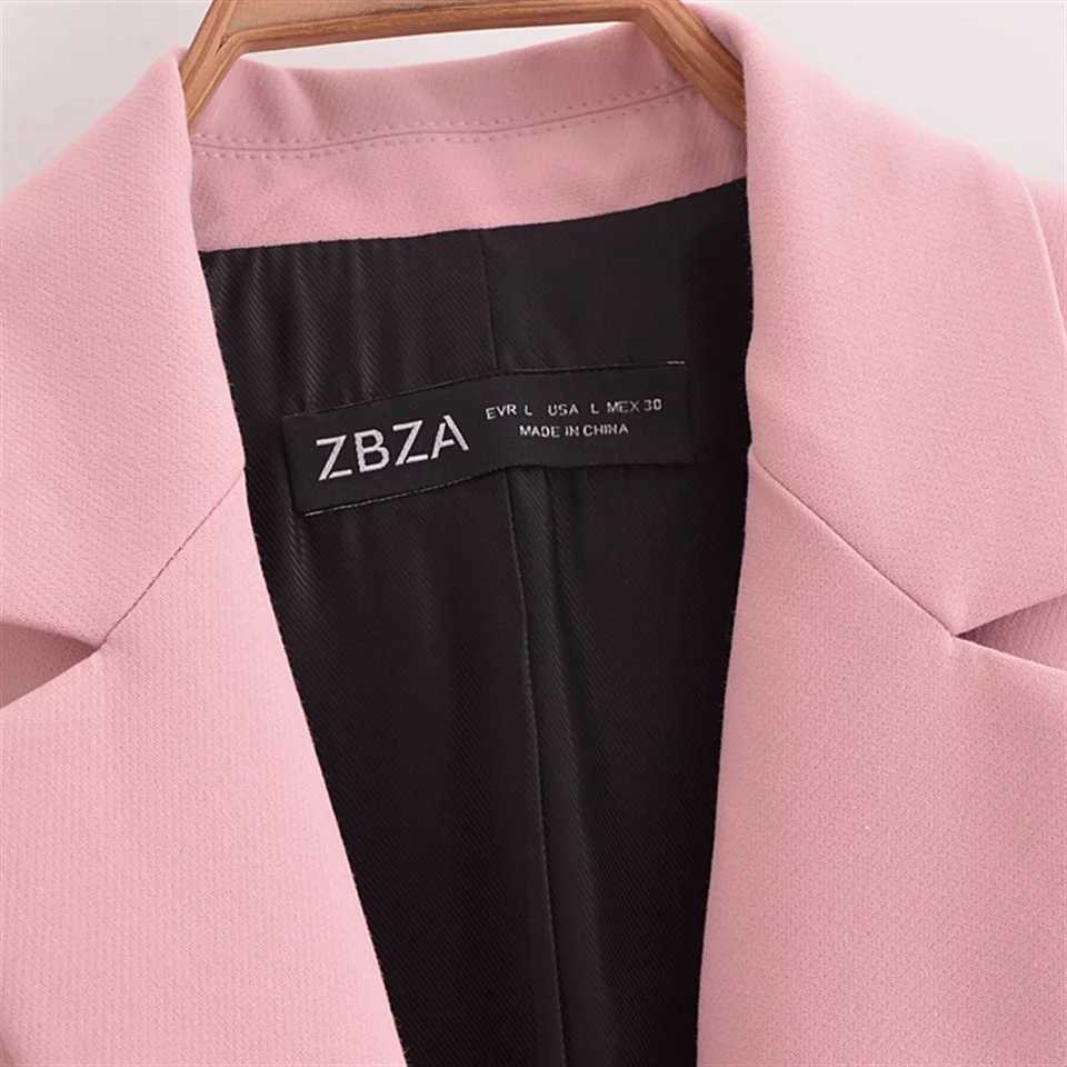 TRAF Autumn New Product Womens Fashion Casual Solid Color Slimming Collar Pocket Decoration Long Sleeve Suit Coat Z250918