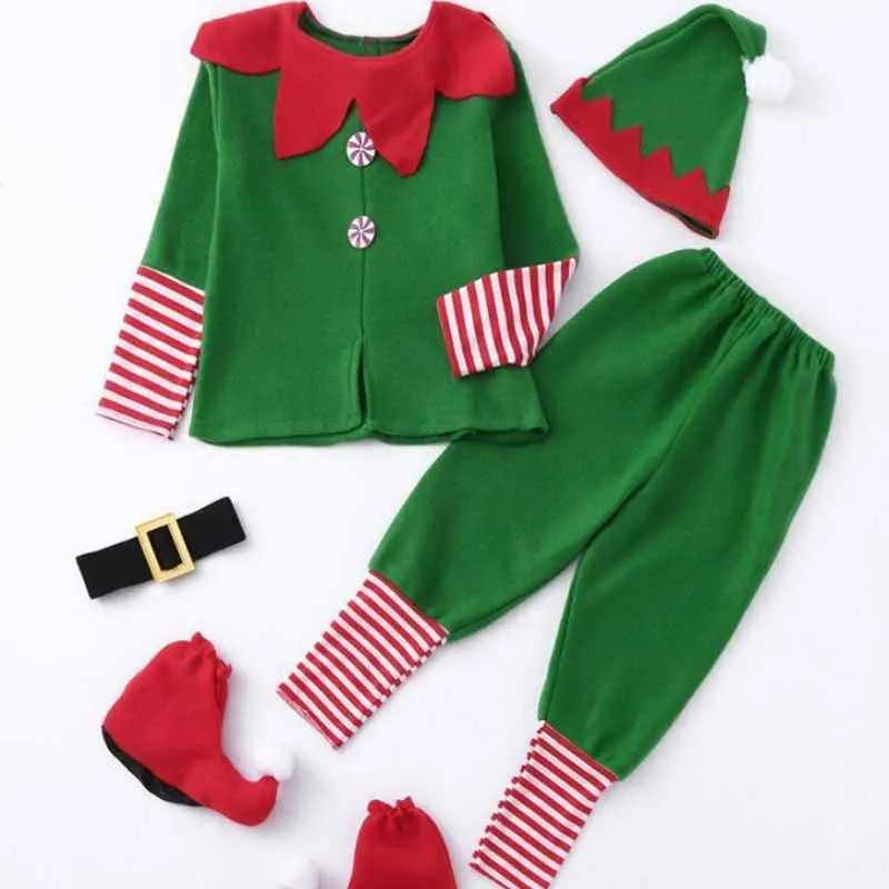 Christmas Halloween Cosplay Green elves Costume For Adult Kids New Year Carnival Party Santa Claus Dress Up Christmas Elf Outfit L250918
