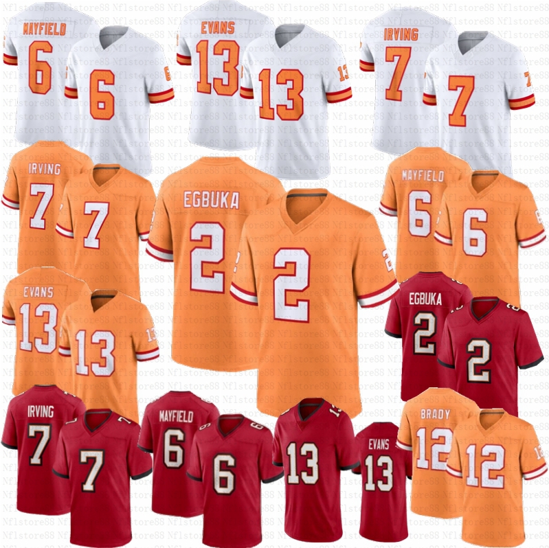 2025 New Baker Mayfield 2 Emeka Egbuka Mike Evans Bucky Irving Football Jersey Chris Godwin Jr Tom Brady Brooks Winfield Jr David Vita Vea Alstott Diaby Uguak Barber