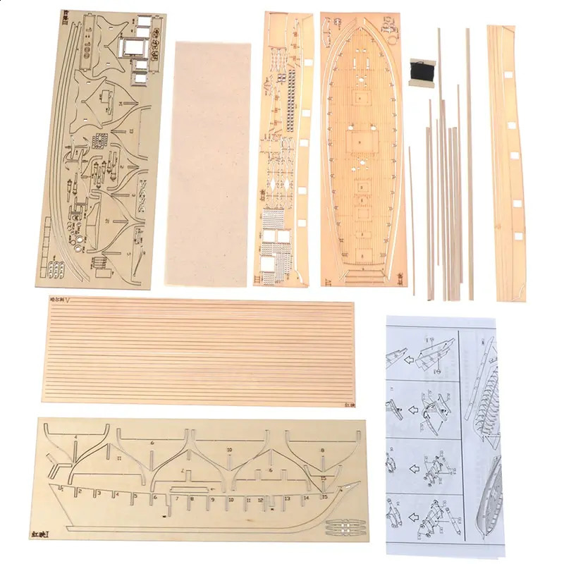 1100 Wooden Kit DIY Assembling Building Kits Ship Model Wooden Sailboat Toy Sailing Model Assembled 250918