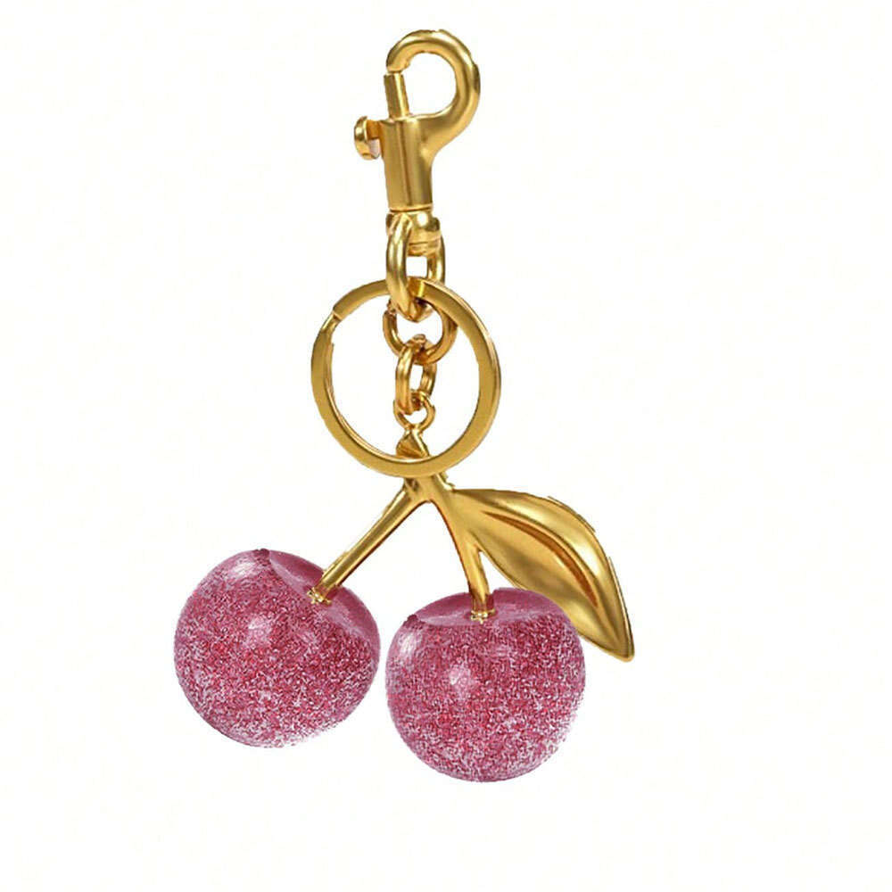 Cherry-shaped pendant, fashionable keychain, exquisite car keychain, Amazon keychain, metal keyring, bag keychain