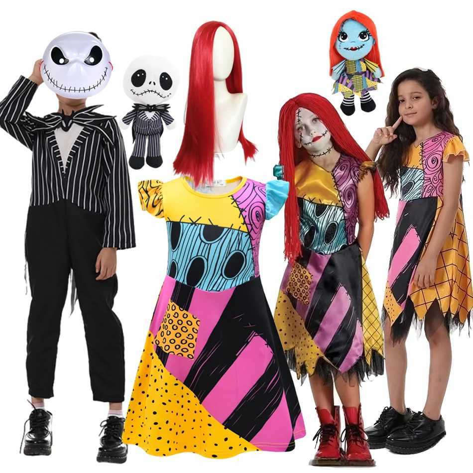 2025 Boys Girls Halloween Cosplay Costume Sally Jack Nightmare Before Kid Christmas Role Play Dress Carnival Party Clothes L250918