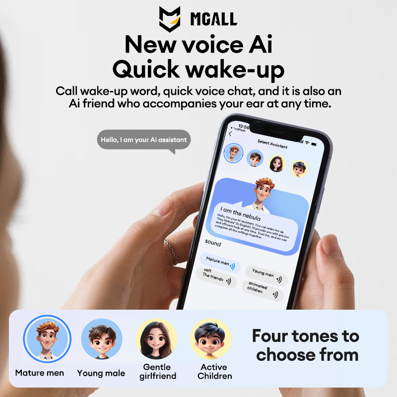 MGALL Wireless Bluetooth Earphones HY-C09 BT6.0 Earhook Style AI Conference Assistant Translation Earbuds HD Calling Music Headset