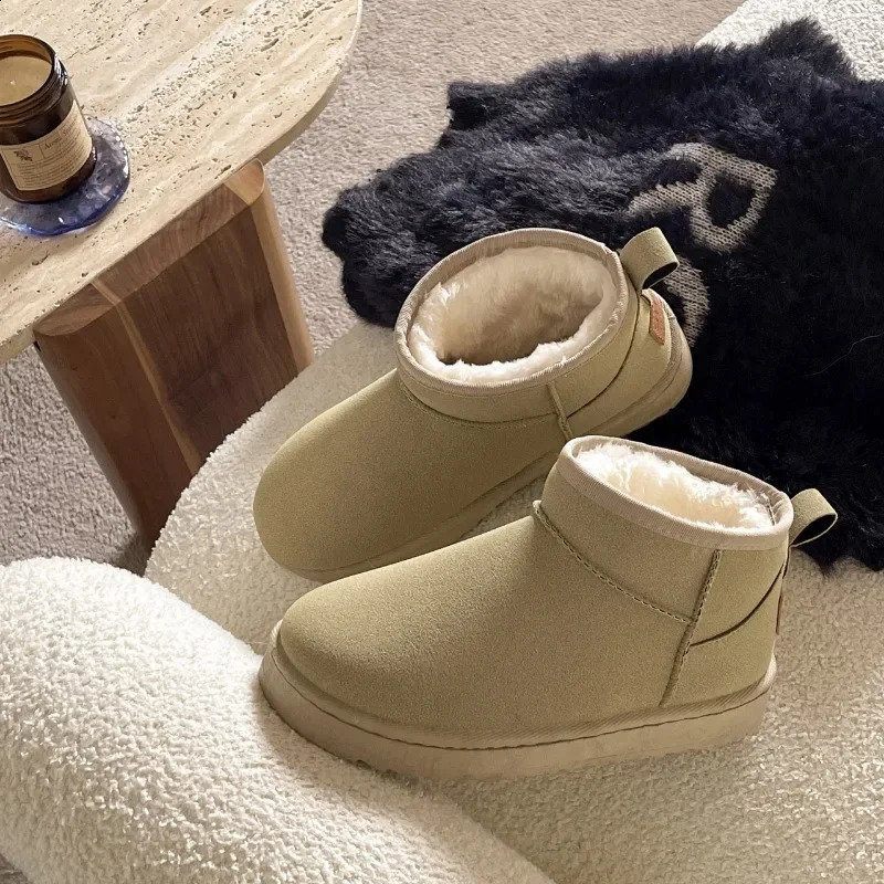 2024 Women Winter Ultra Mini Boot Australian Platform Boots for Leather Warm Ankle Fur Booties 250919