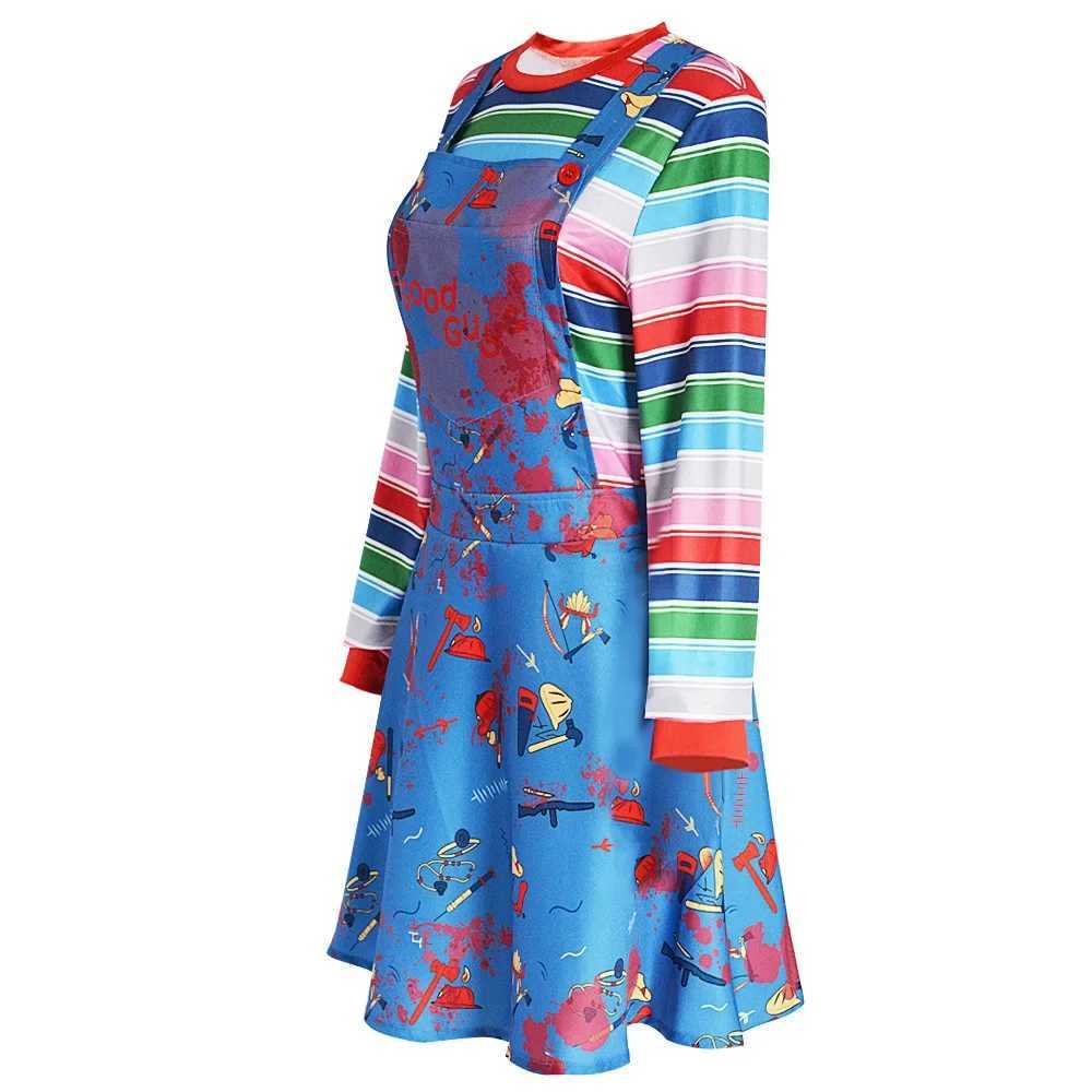 Anime Chucky Cosplay Horror Killer Halloween Costume Dress Uniform Halloween Party Clown Outfit for Woman Cosplay L250918