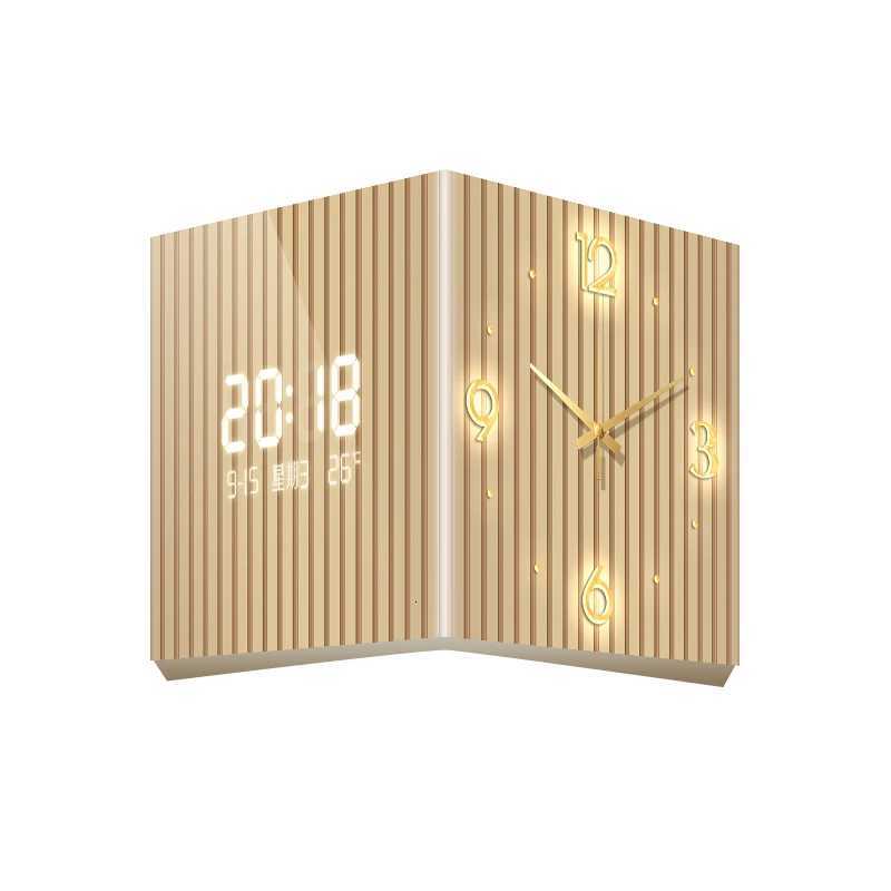 Modern Dual-Sided Corner Clock Space-Saving Wall Decor for Living Room Minimalist Bedroom Background Frameless Home Office DecorXJ250716