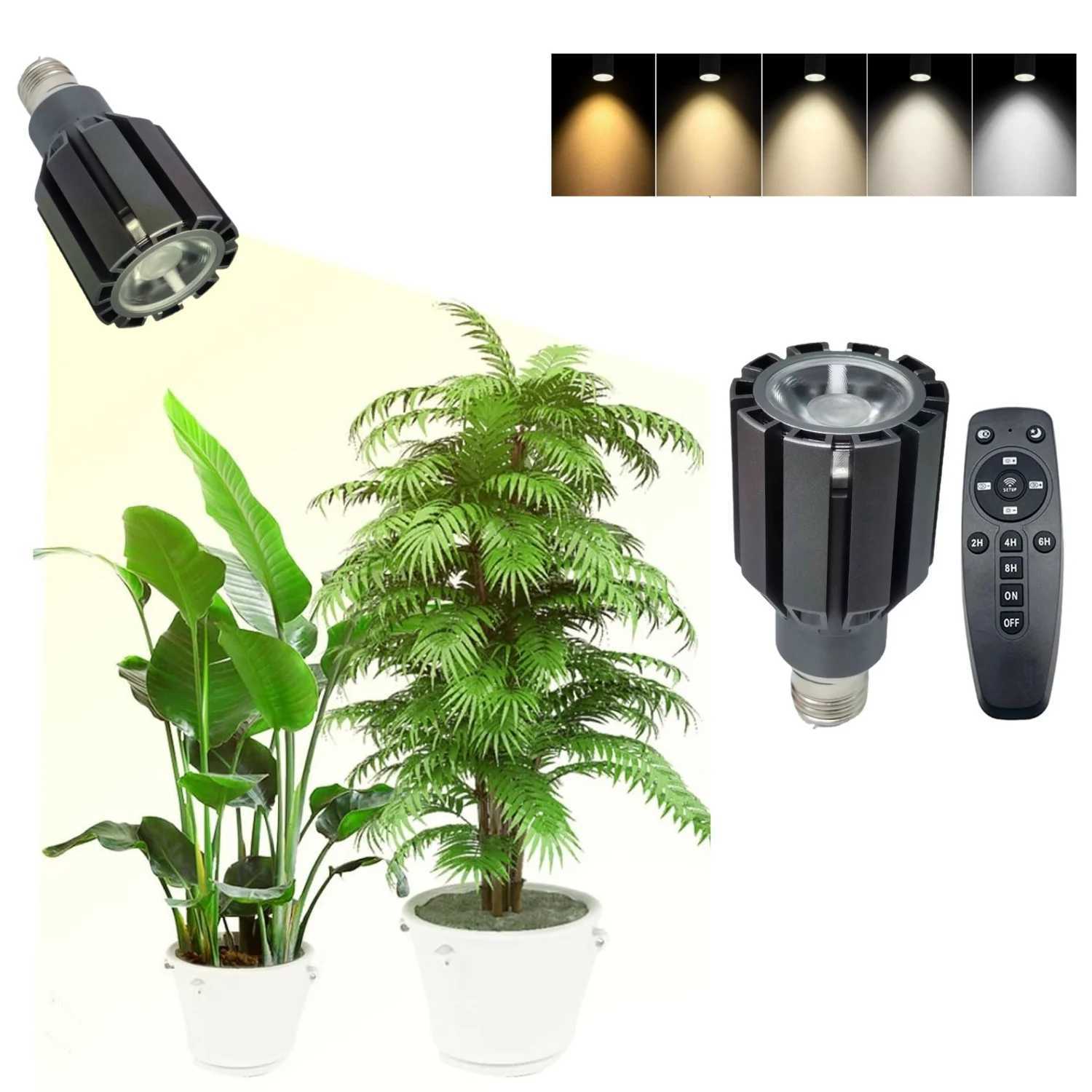 Grow Light for Indoor Plants Full Spectrum 12W Dimmable Grow Light Bulb with Remote Auto Timer Plant Light Bulb with E27 Base C250919