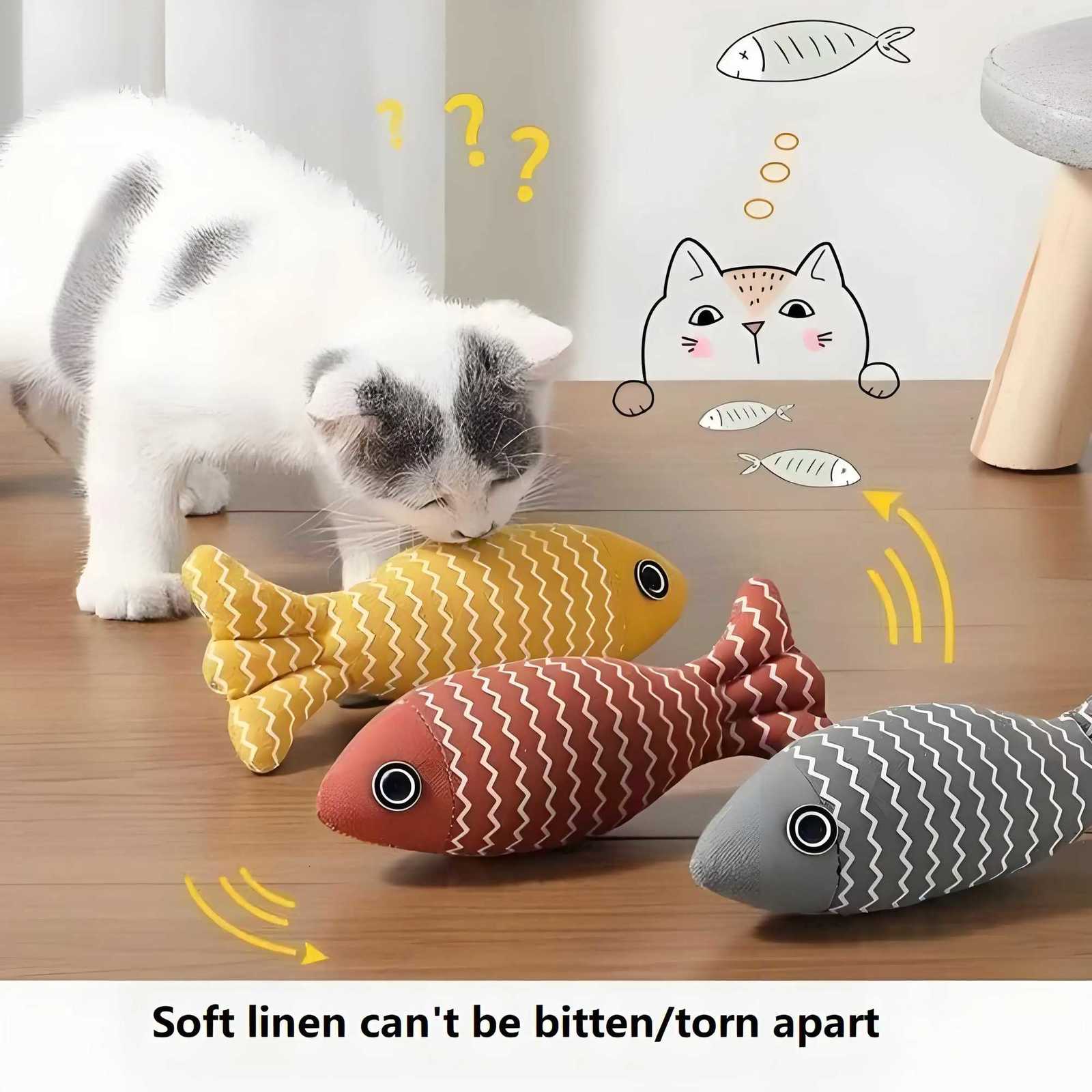 3PCS Fish Catnip Toys Games for Cats Catnip Toys Interactive Cat Chew Toy Cat Pillow Exercise Kicker Toys for Indoor Cat X250918