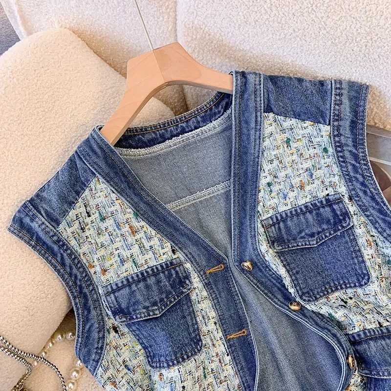 Xiaoxiangfeng Denim Vest Coat Women Spring Autumn Cowboy Sleeveless Jacket 2025 New This Years Popular Waistcoat Female Tops Z250918