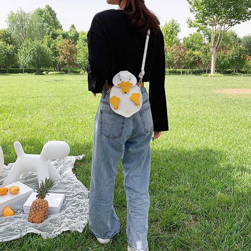 Popular Girls Cute Cartoon Duck Handbags Women Duck Shape Crossbody Bag Female Soft PU Leather Shoulder Bag Z250915