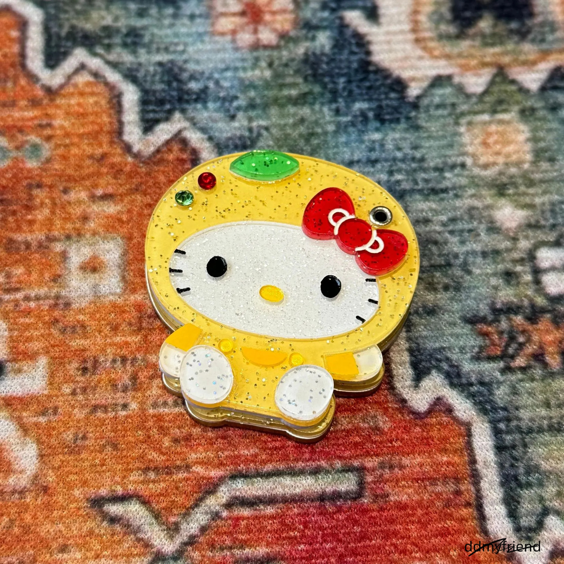 Portable Kawaii Makeup Keychain Cartoon Sliding Cover Mirror Keyring Bag Pendant Hanging Decoration250711 ddmyfriend