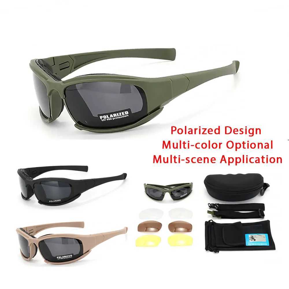 2025 4Lens Tactical Goggles Polarized Windproof Dustproof Safety Glasses for Outdoor Sports Climbing Cycling Fishing J250919