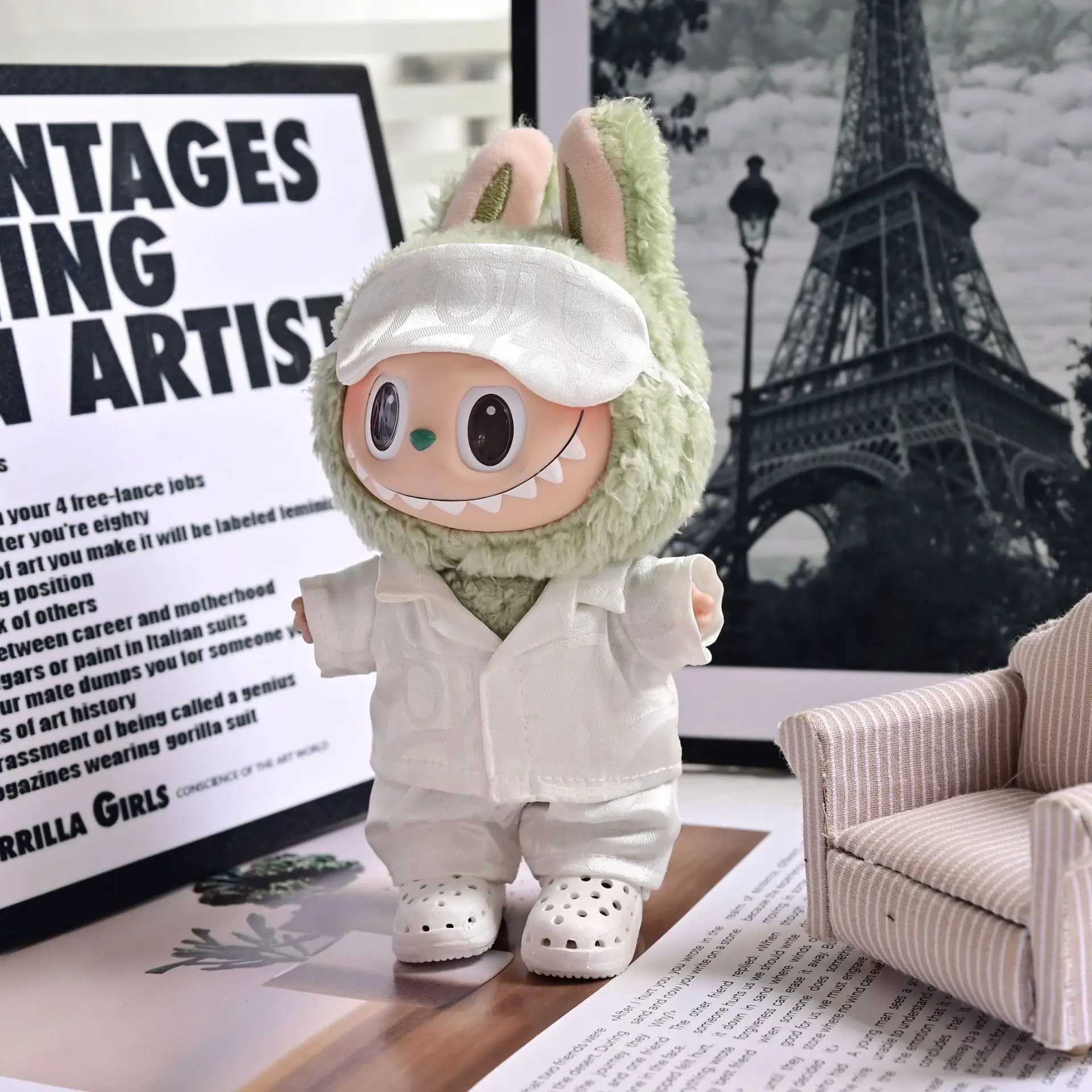 Clothes For Labubu 17cm Clothing The Monsters Dolls Vinyl Face Outfit Accessories DIY Kid Gift Cute Pajamas Set And Boots C250919