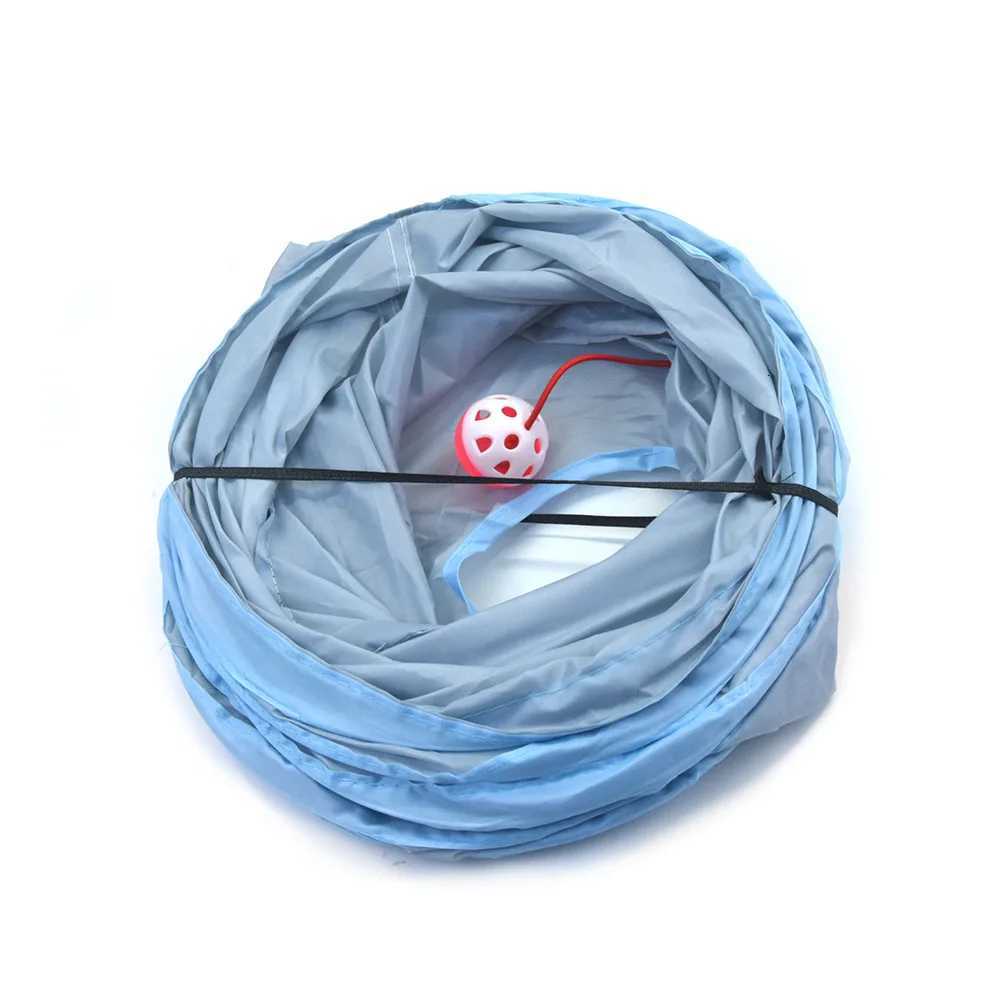 Gray 3Way Foldable Pet Cat Tunnel Tube Toy Kitten Tunnel Toy With Peep Hole Pet Training Interactive Toy Tunnel Tube X250918