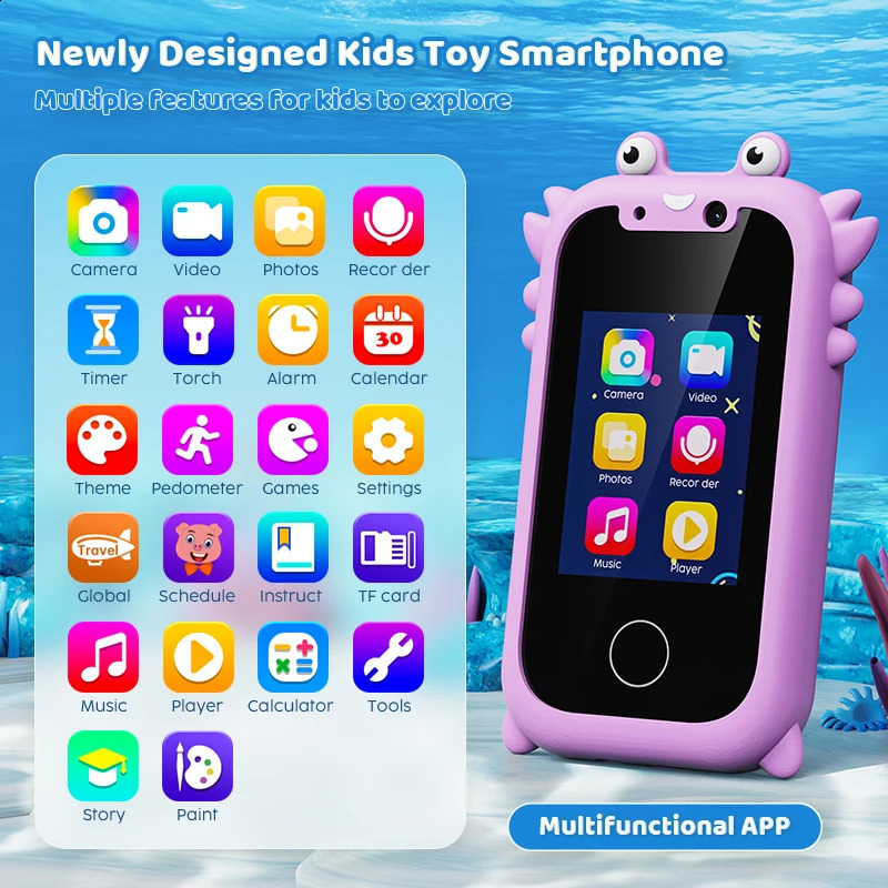 Kids Smart Phone Toys for Girls Christmas Gifts Touchscreen Toddler Learning Cell Toy Phone with Dual Camera Game Music Player250918ww