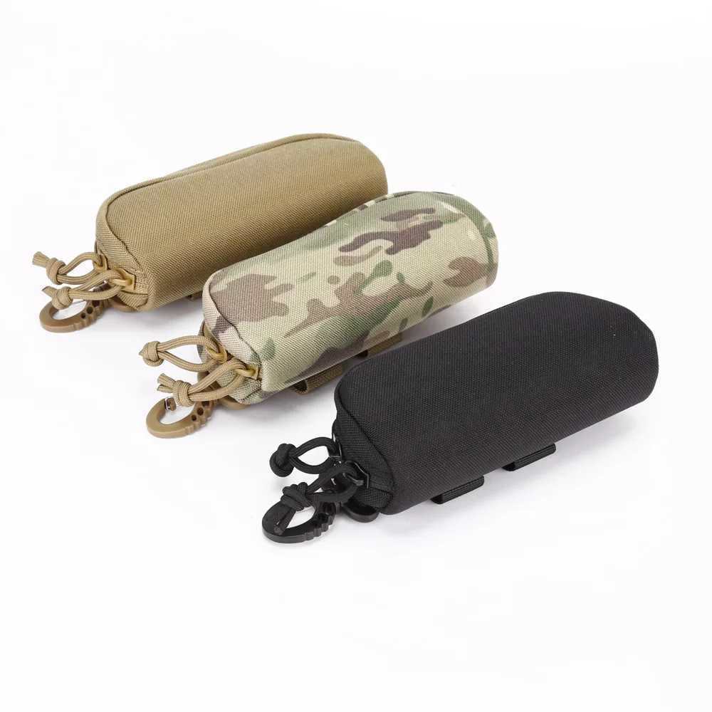 Tactical MOLLE Eyeglass Case Hunting Shockproof Protective Goggles Box Portable Outdoor Sunglasses Carrying Case with Clip J250919