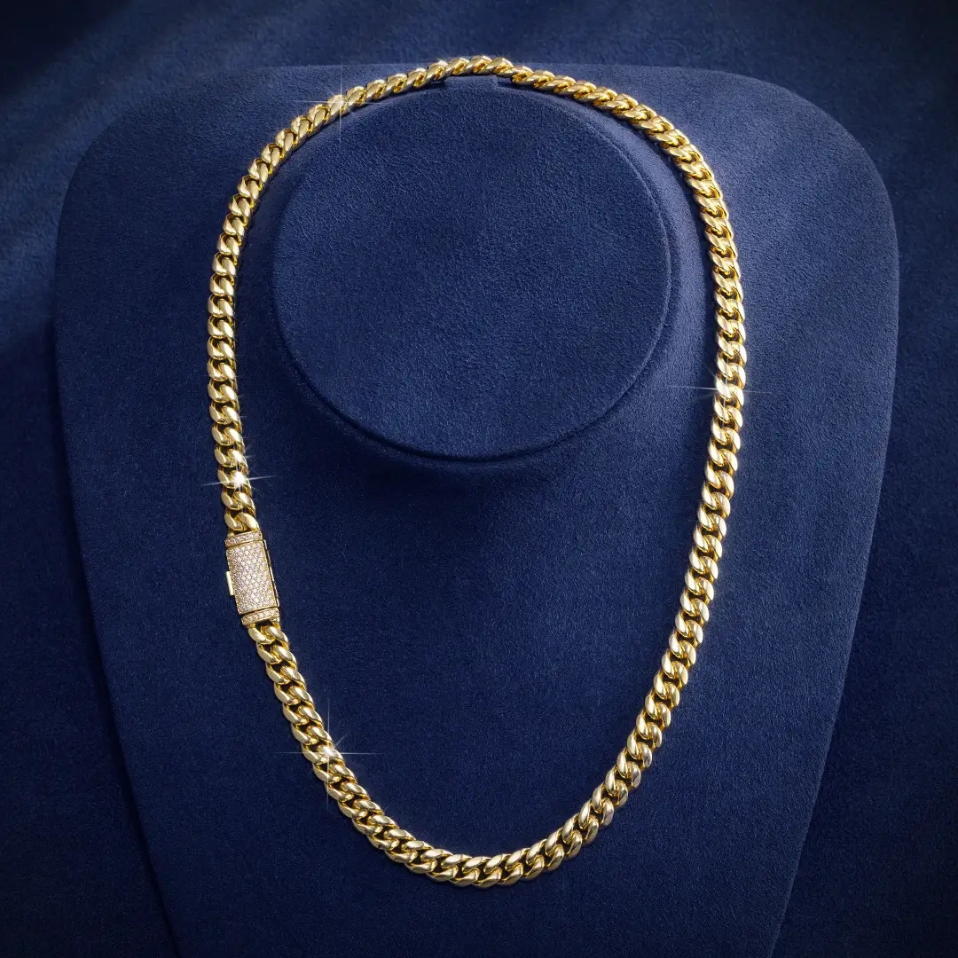 Customized Trend 925 Sterling Silver Necklace Miami VVS Moissanite Iced Out Men Hip Hop Cuban Link Necklace