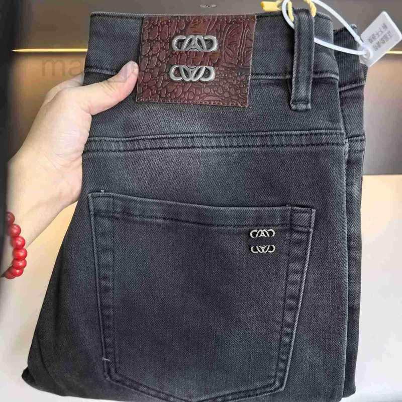 Men's Jeans Designer Norwegian exquisite European high-quality autumn and winter men's jeans slim fit small straight tube elastic black gray wash water pants MFBW